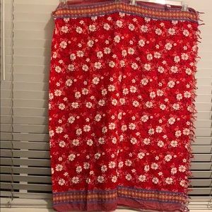 Hawiian Sarong Red Flower Design